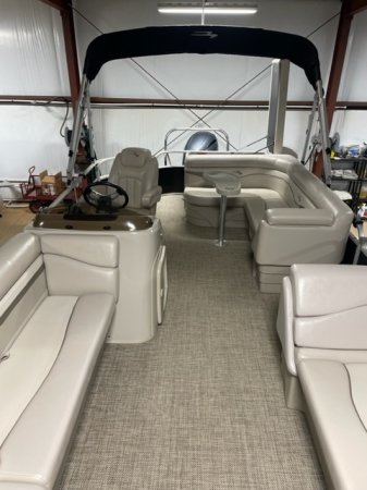 A pontoon boat is constructed from closed cylinders that support a platform. They offer the best value in terms of capacity to price. As a result pontoons are typically purchased for pleasure boating rather than serious fishing.